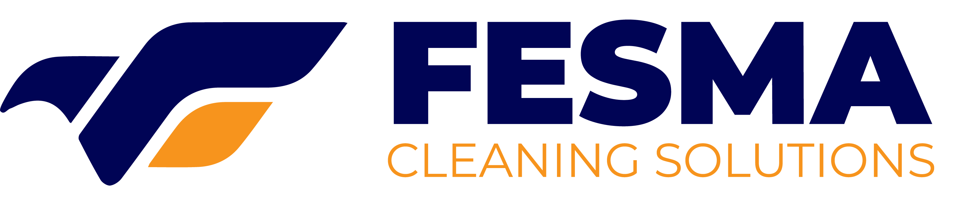Fesma Cleaning Services logo, stylized orange and blue text with a clean, modern design. Represents the Fesma brand in a professional and welcoming style.